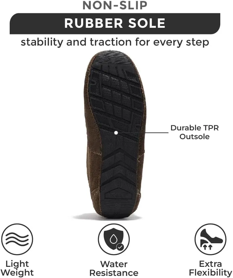Project Cloud Genuine Suede Mens Slippers - Memory Foam Insole Moccassins Loafers for Men Shoes Indoor and Outdoor Use - Lightweight Non-Slip House Shoes (Oswin)