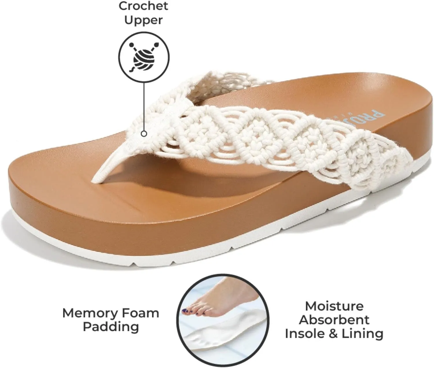 Project Cloud Womens Sandals – Comfortable Crochet Flip Flops for Women with Memory Foam Insole – Lightweight Fashion Sandals for Women 2025 – Womens Flip Flops for Summer (Hammock)