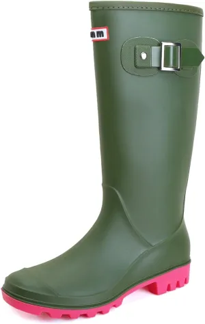 Rain Boots for Women, Waterproof Knee-high Rubber Boots, Comfortable Lightweight Garden Boots Keep Warm Work Tall Fishing Boots for Outdoor