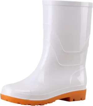 Rain Boots Women Mid-Calf Rain Shoes Wide Calf Waterproof Rubber Boots Short Garden Shose Comfortable Slip On Shoes