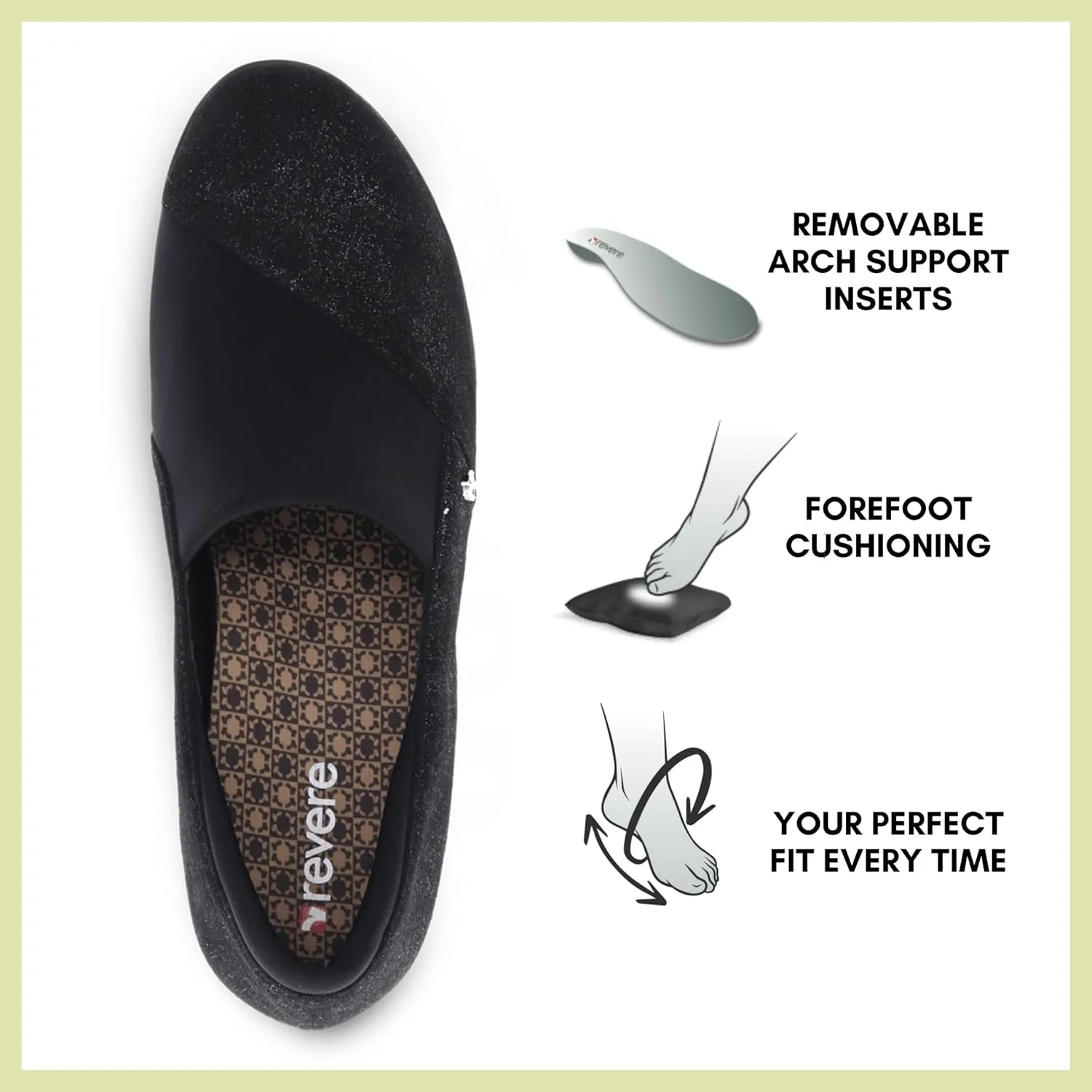 Revere Naples Women's Stretch Loafers - Comfortable Bunion-Friendly Design with Arch Support and Custom Fit