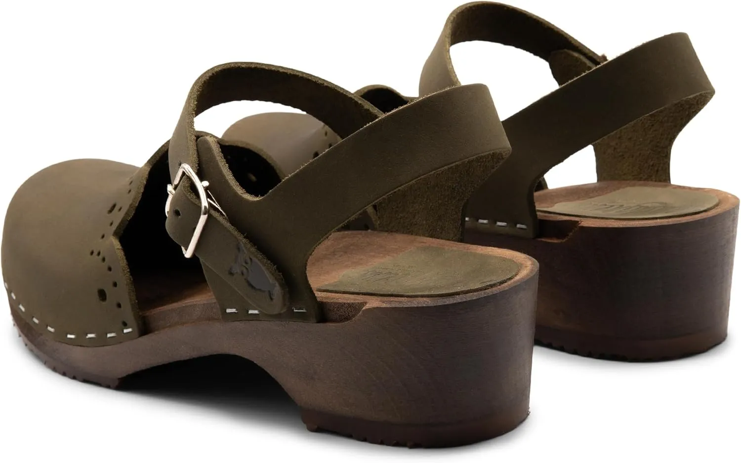 Sandgrens Handmade Swedish Wood Clogs for Women, Low Heel Sandals | Milan