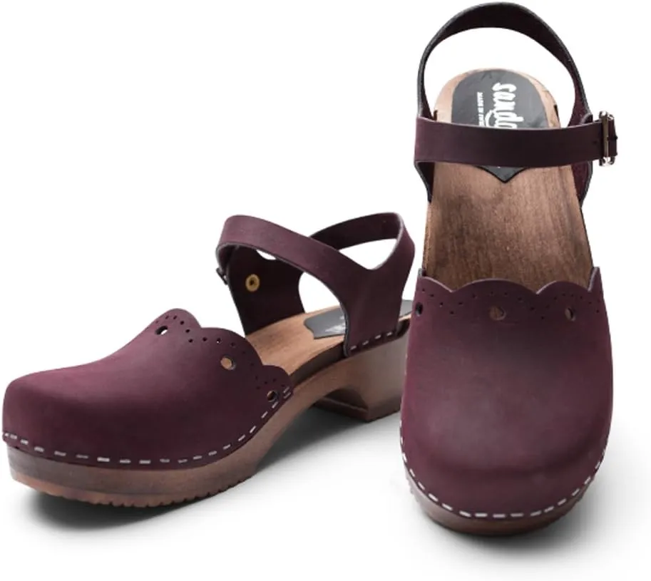 Sandgrens Handmade Swedish Wood Clogs for Women, Low Heel Sandals | Milan