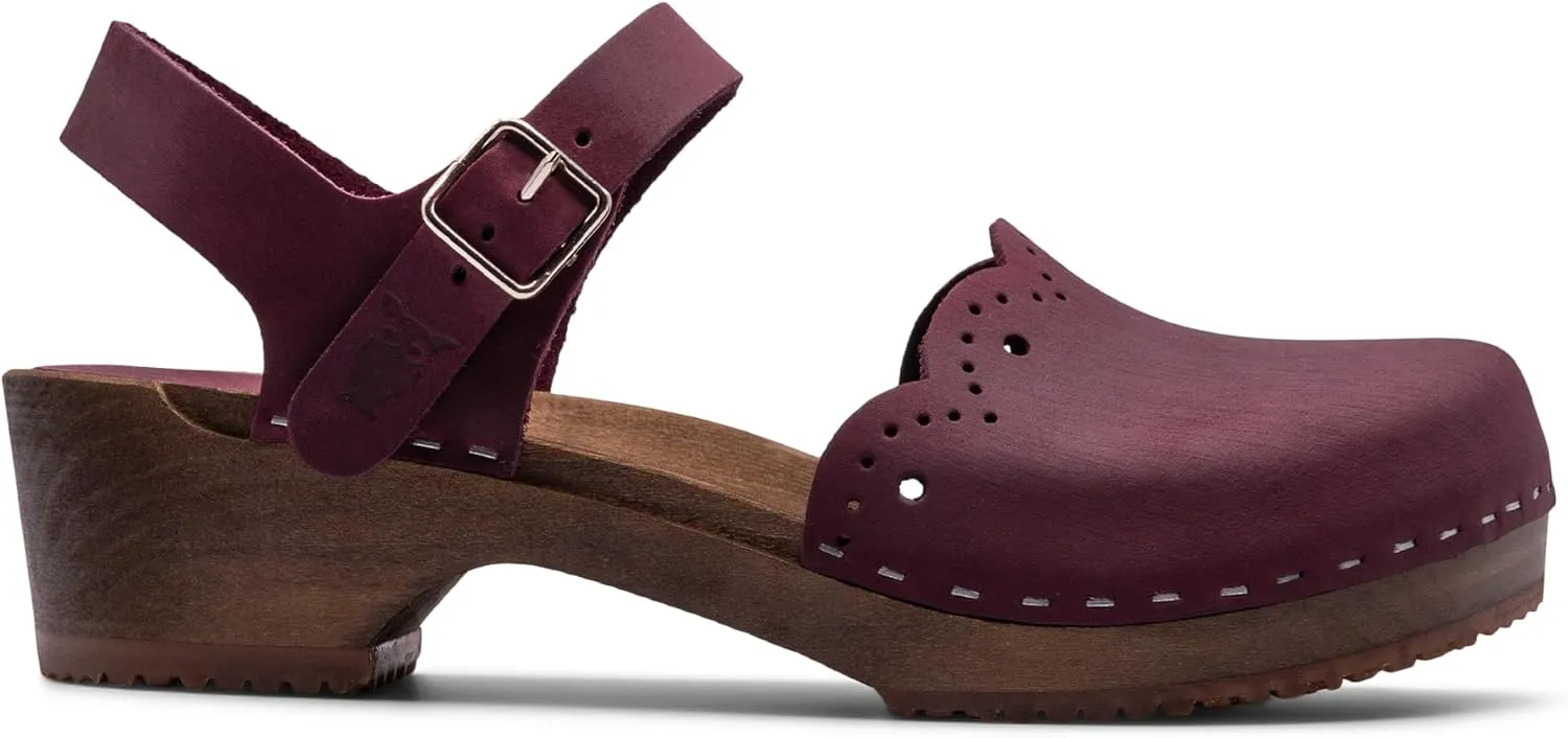 Sandgrens Handmade Swedish Wood Clogs for Women, Low Heel Sandals | Milan