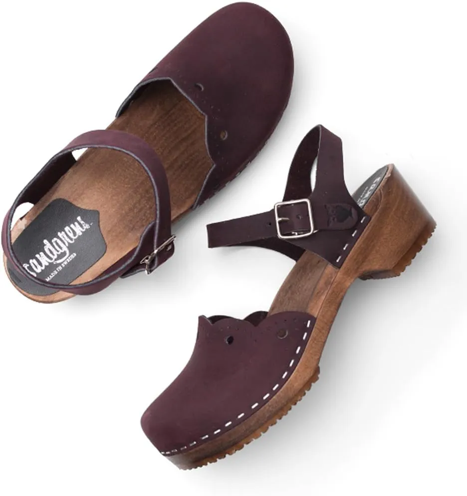 Sandgrens Handmade Swedish Wood Clogs for Women, Low Heel Sandals | Milan