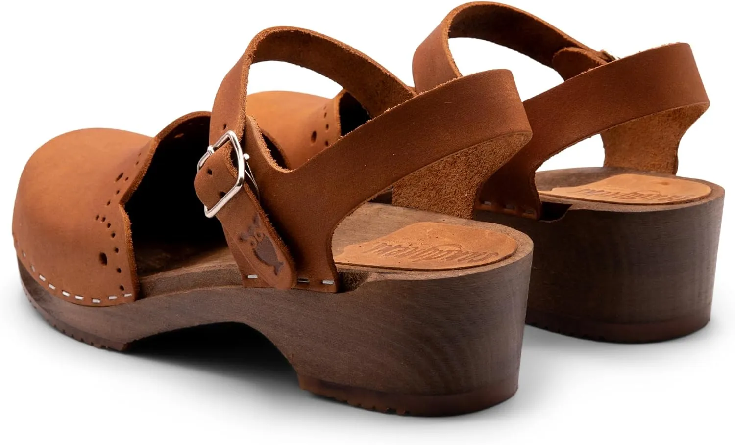 Sandgrens Handmade Swedish Wood Clogs for Women, Low Heel Sandals | Milan