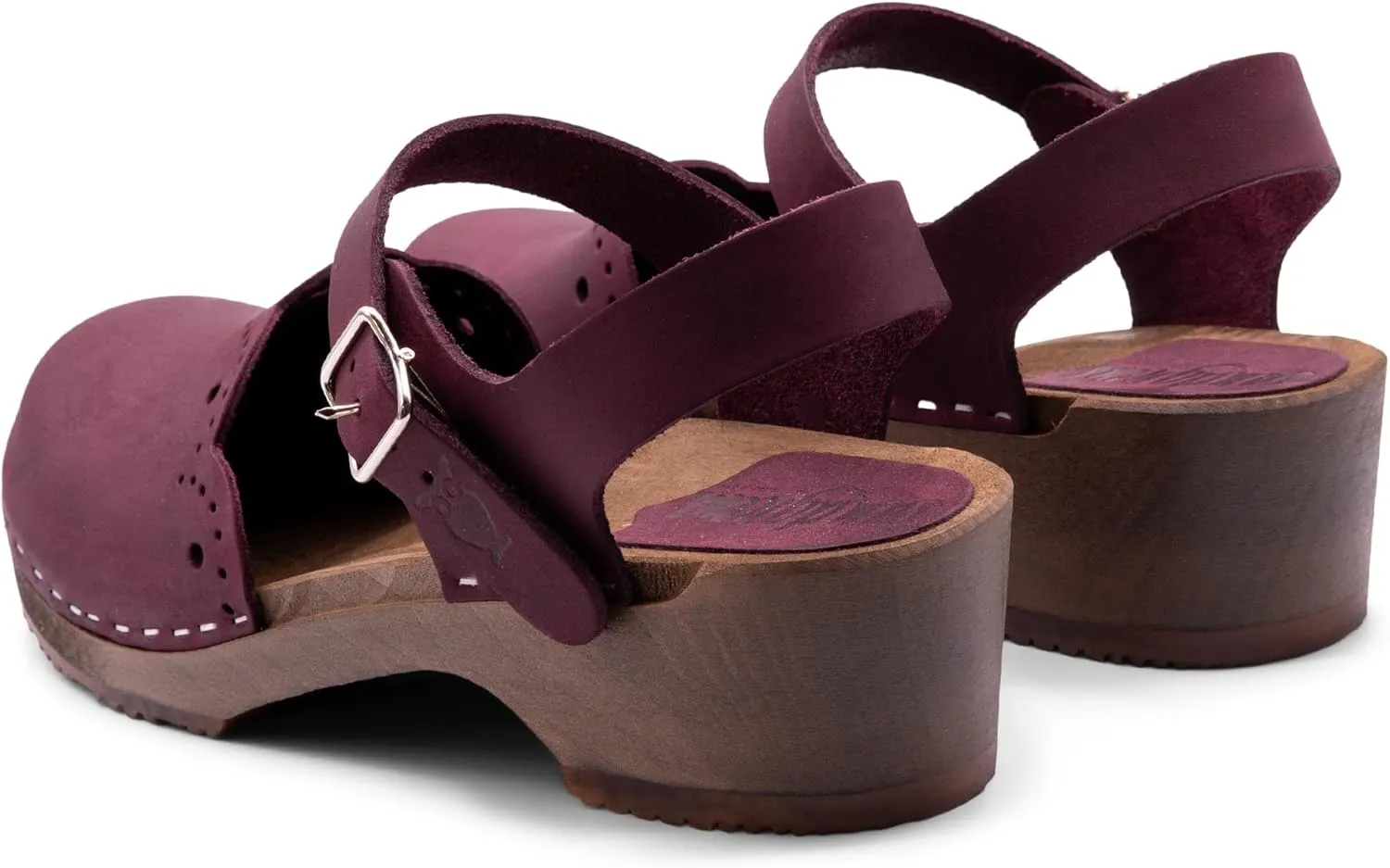 Sandgrens Handmade Swedish Wood Clogs for Women, Low Heel Sandals | Milan