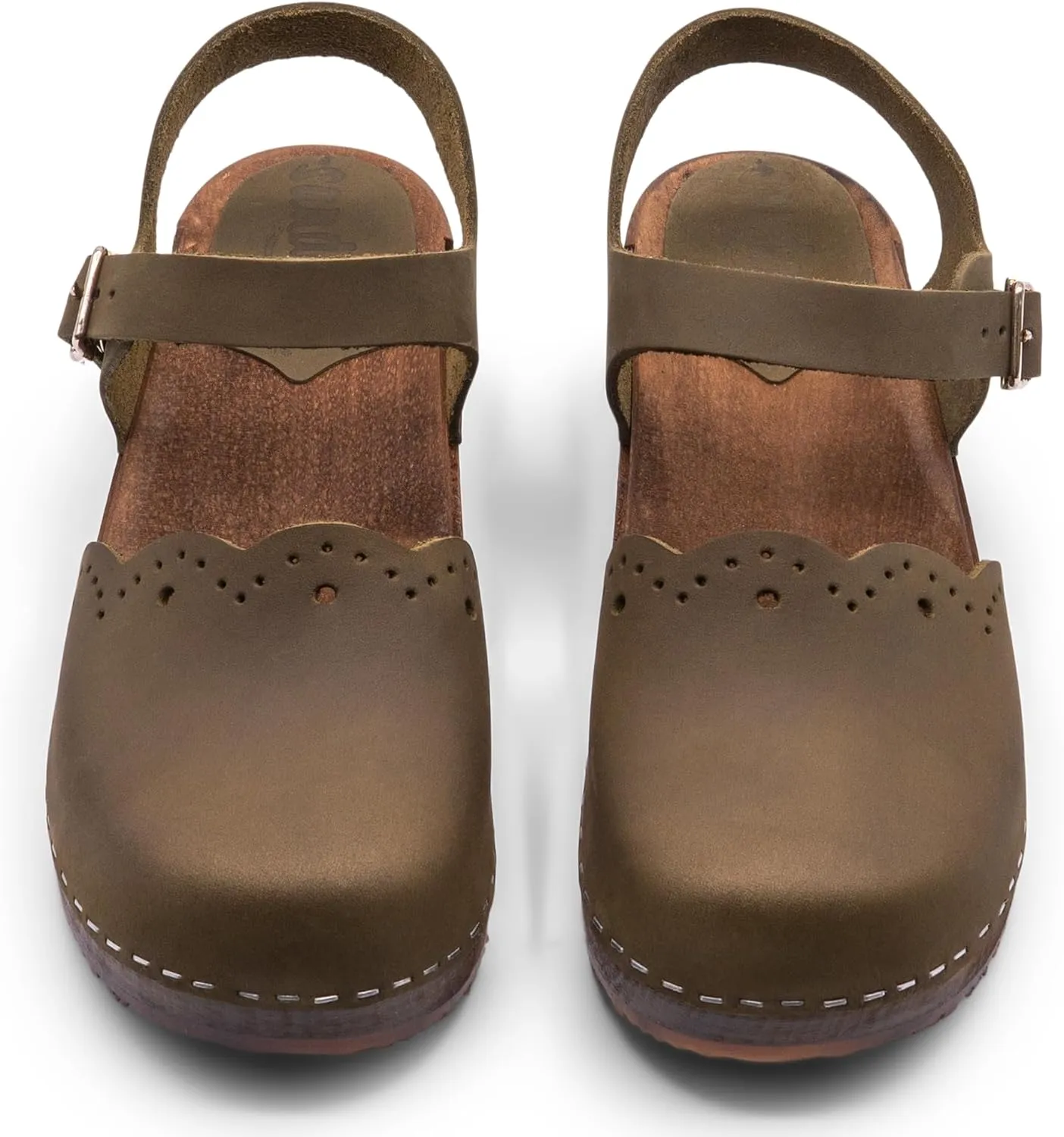 Sandgrens Handmade Swedish Wood Clogs for Women, Low Heel Sandals | Milan