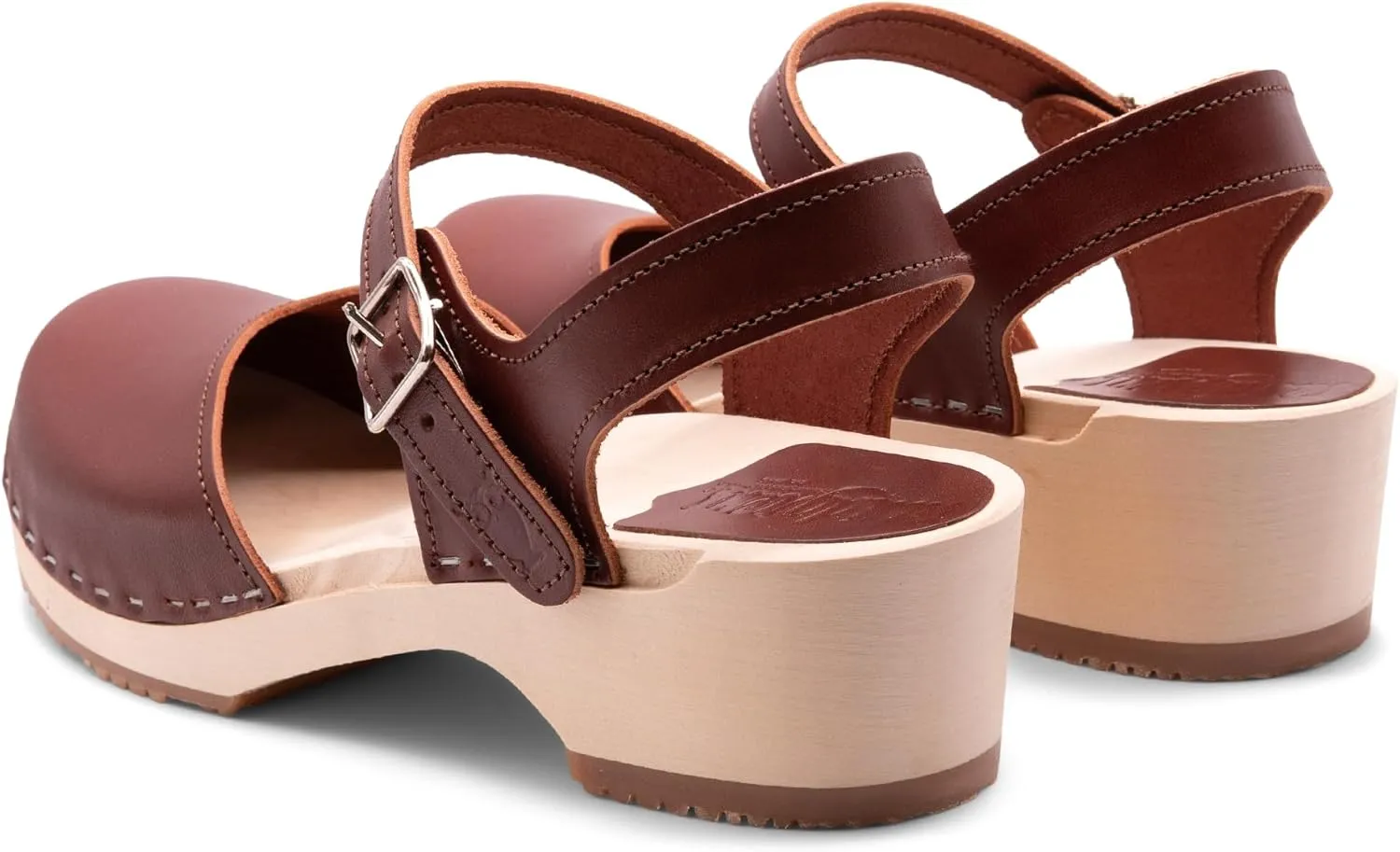 Sandgrens Handmade Swedish Wood Clogs for Women, Low Heel Sandals | Saragasso