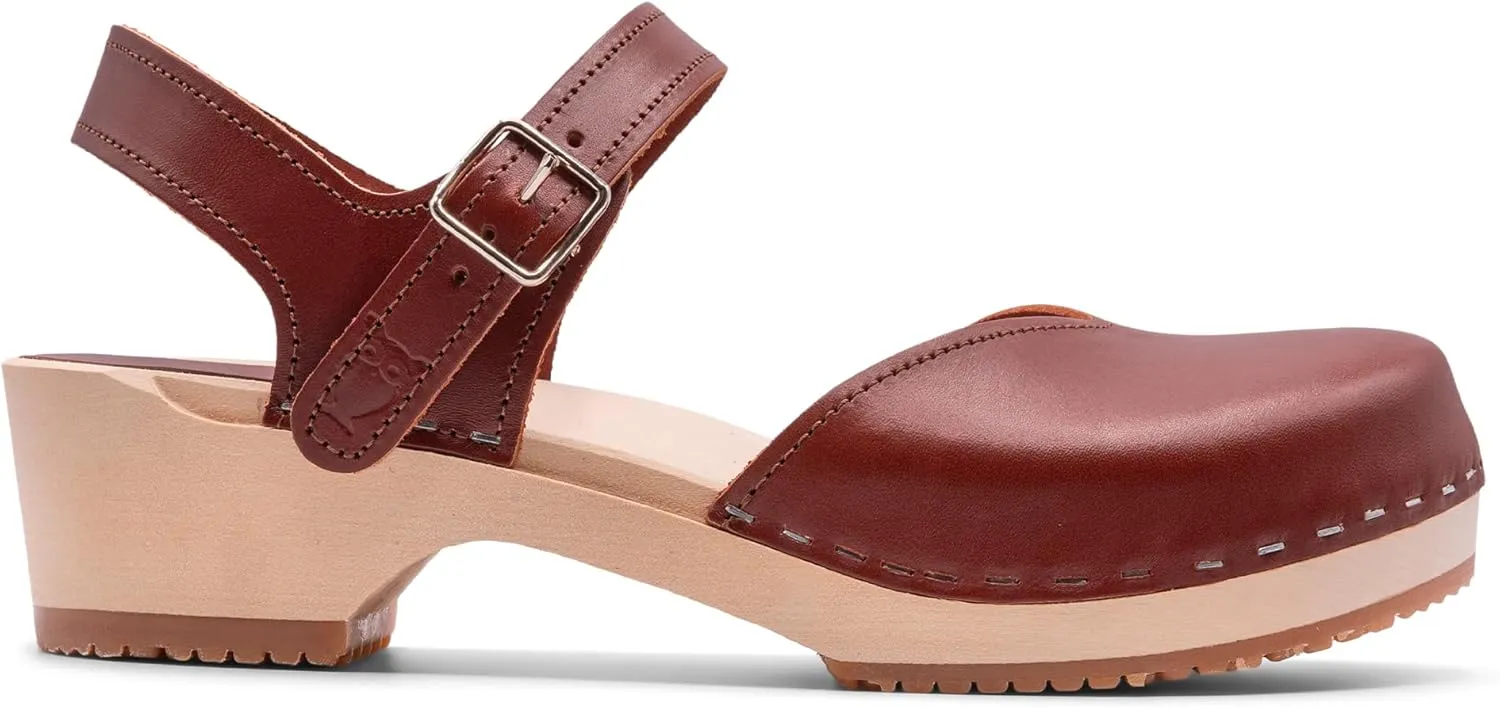 Sandgrens Handmade Swedish Wood Clogs for Women, Low Heel Sandals | Saragasso