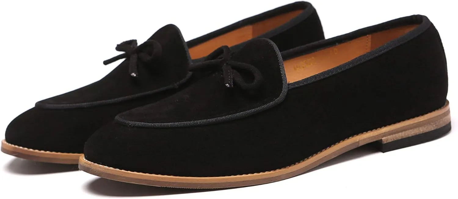 Santimon Men's Casual Tassel Bow Slip-On Driving Penny Loafers Boat Shoes Driver Moccasins