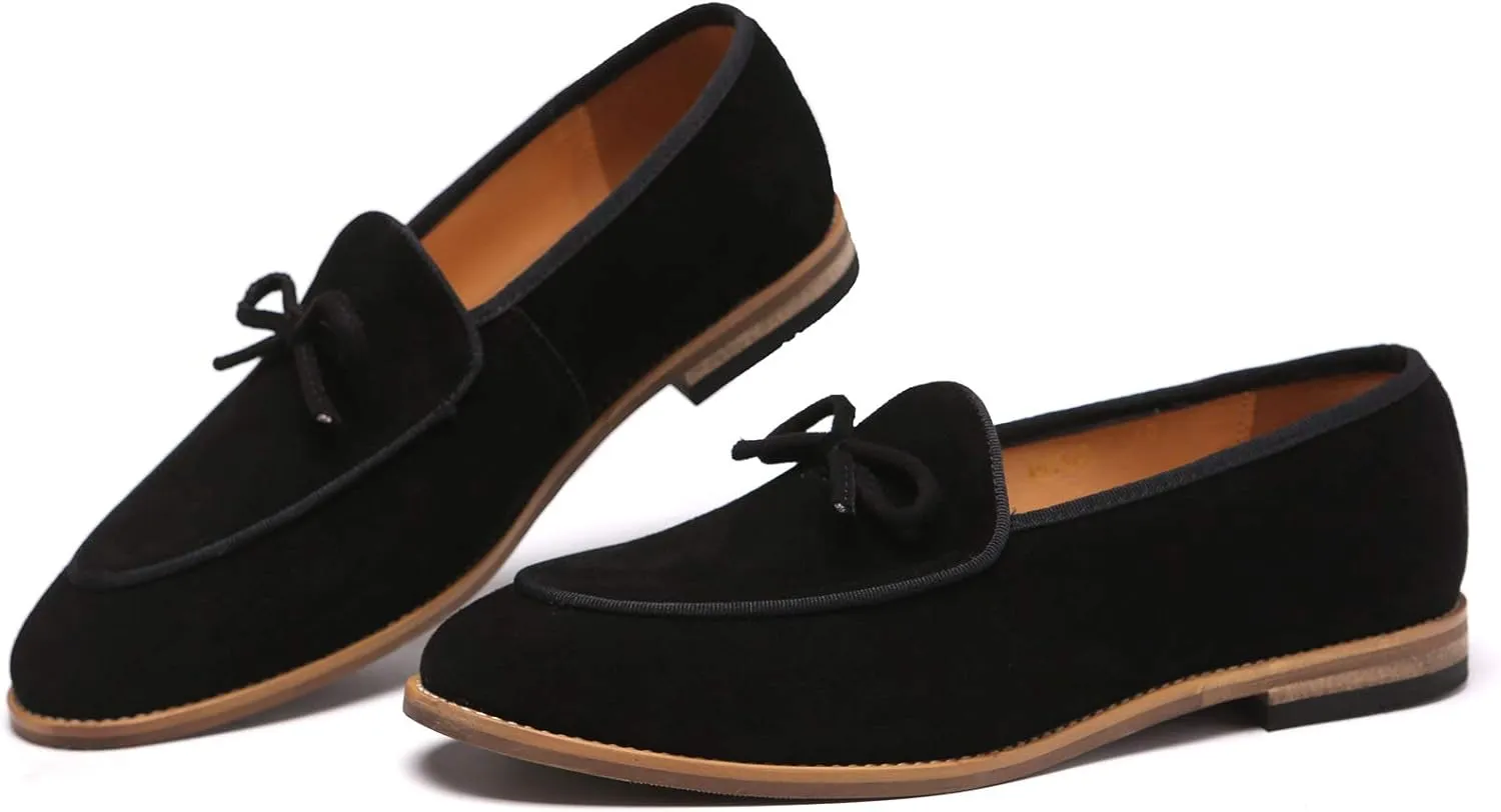 Santimon Men's Casual Tassel Bow Slip-On Driving Penny Loafers Boat Shoes Driver Moccasins