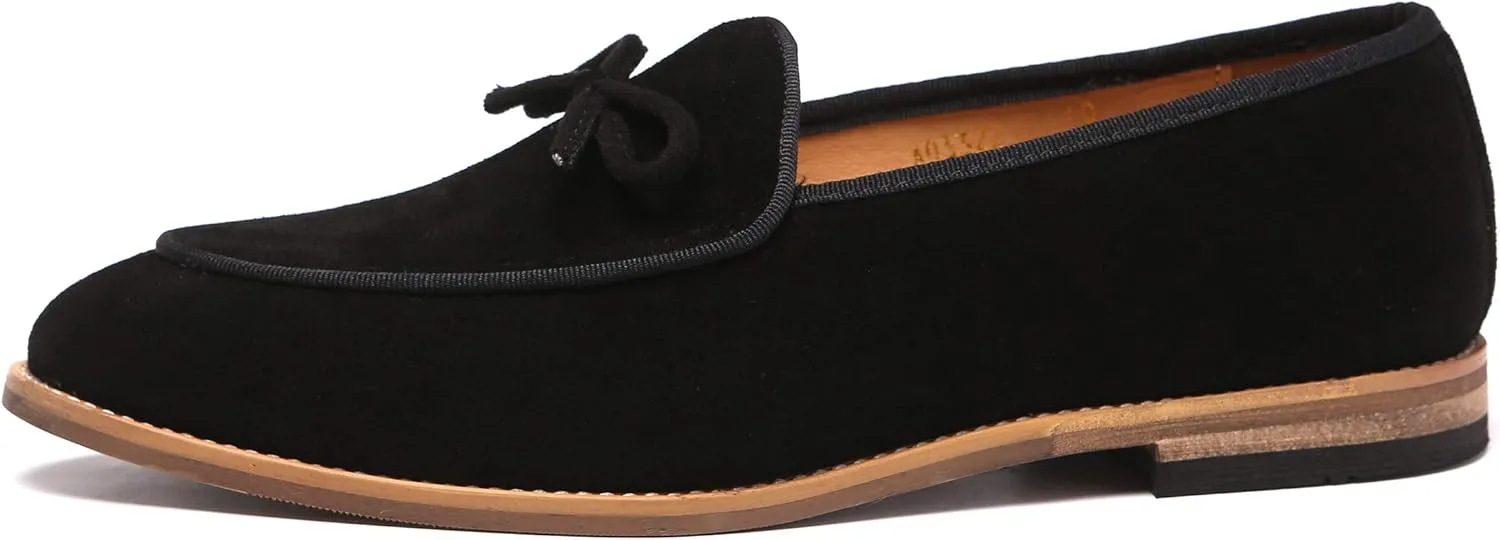 Santimon Men's Casual Tassel Bow Slip-On Driving Penny Loafers Boat Shoes Driver Moccasins