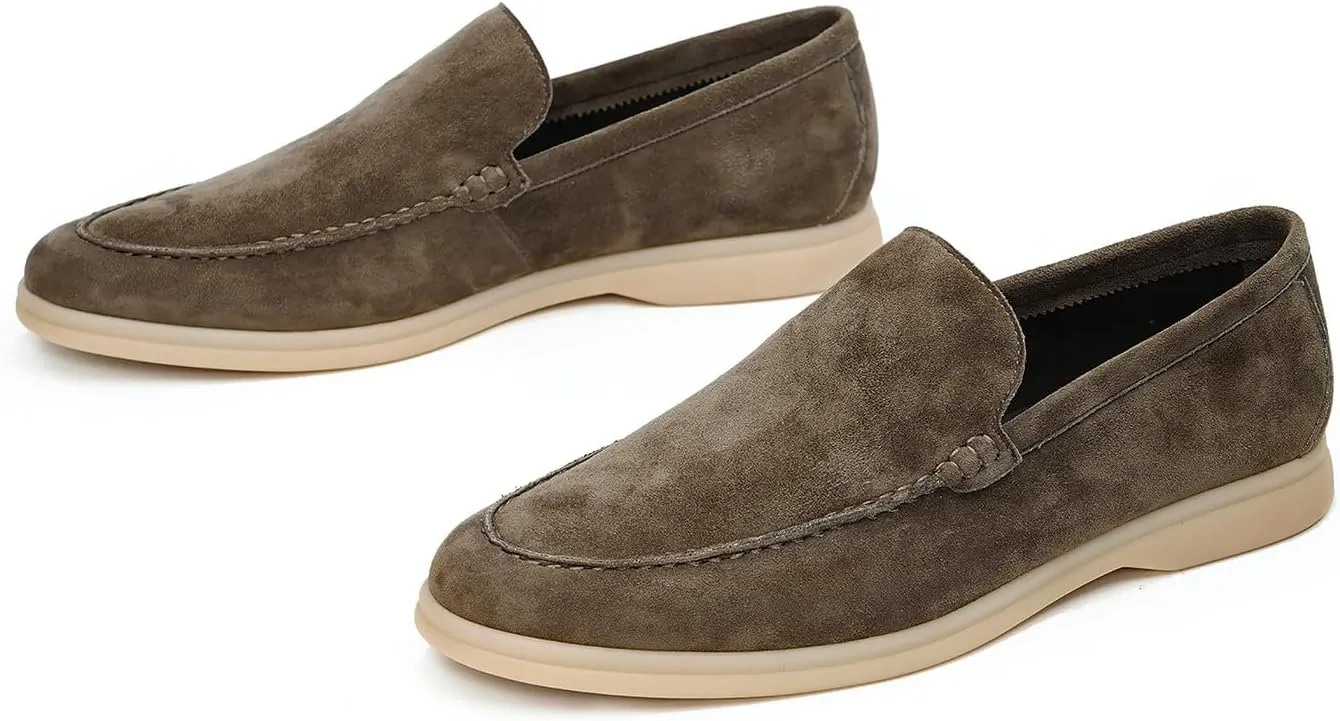 Santimon Mens Dress Shoes Loafers Slip-Ons Suede Slippers Fashion Casual Business Prom Penny Loafers Boat Walking Summer Shoes
