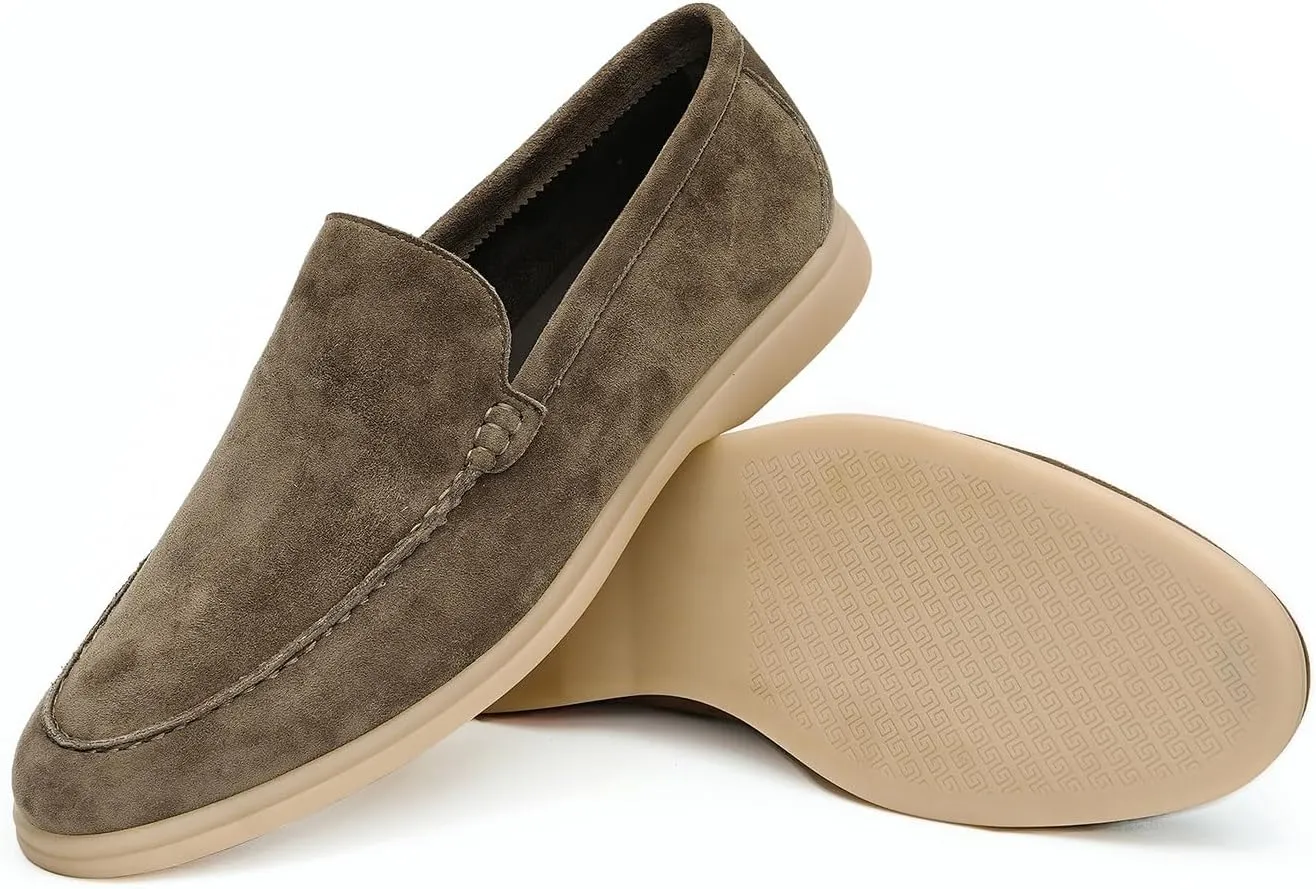 Santimon Mens Dress Shoes Loafers Slip-Ons Suede Slippers Fashion Casual Business Prom Penny Loafers Boat Walking Summer Shoes