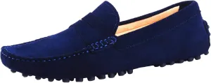 Santimon Mens Driving Penny Loafers Suede Leather Comfortable Casual Slip On Shoes Moccasins
