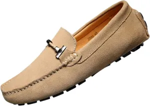 Santimon Mens Driving Penny Loafers Suede Moccasins Slip On Casual Dress Boat Shoes