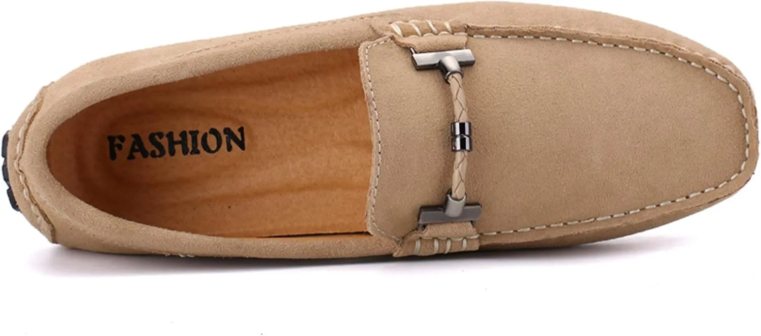 Santimon Mens Driving Penny Loafers Suede Moccasins Slip On Casual Dress Boat Shoes