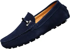 Santimon Mens Driving Penny Loafers Suede Moccasins Slip On Casual Dress Boat Shoes