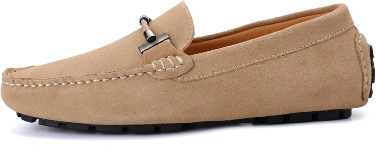 Santimon Mens Driving Penny Loafers Suede Moccasins Slip On Casual Dress Boat Shoes