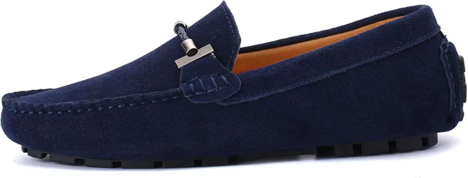 Santimon Mens Driving Penny Loafers Suede Moccasins Slip On Casual Dress Boat Shoes