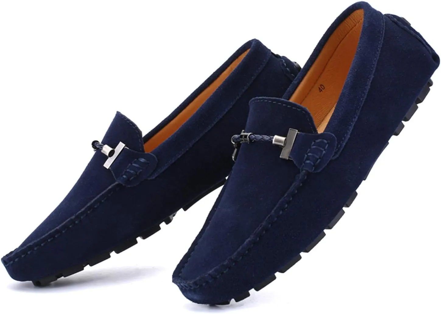 Santimon Mens Driving Penny Loafers Suede Moccasins Slip On Casual Dress Boat Shoes
