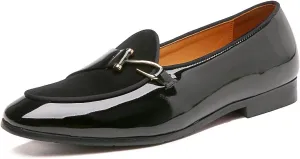 Santimon Mens Loafers Slip on Dress Shoes Buckle Casual Driving Smoking Slippers Moccasins Black Brown Blue