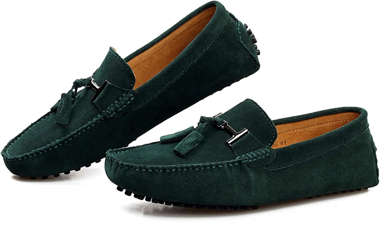 Santimon Mens-Moccasins Penny-Loafers Slip-On Casual Dress-Shoe Suede Tassels Boat Driving-Shoes