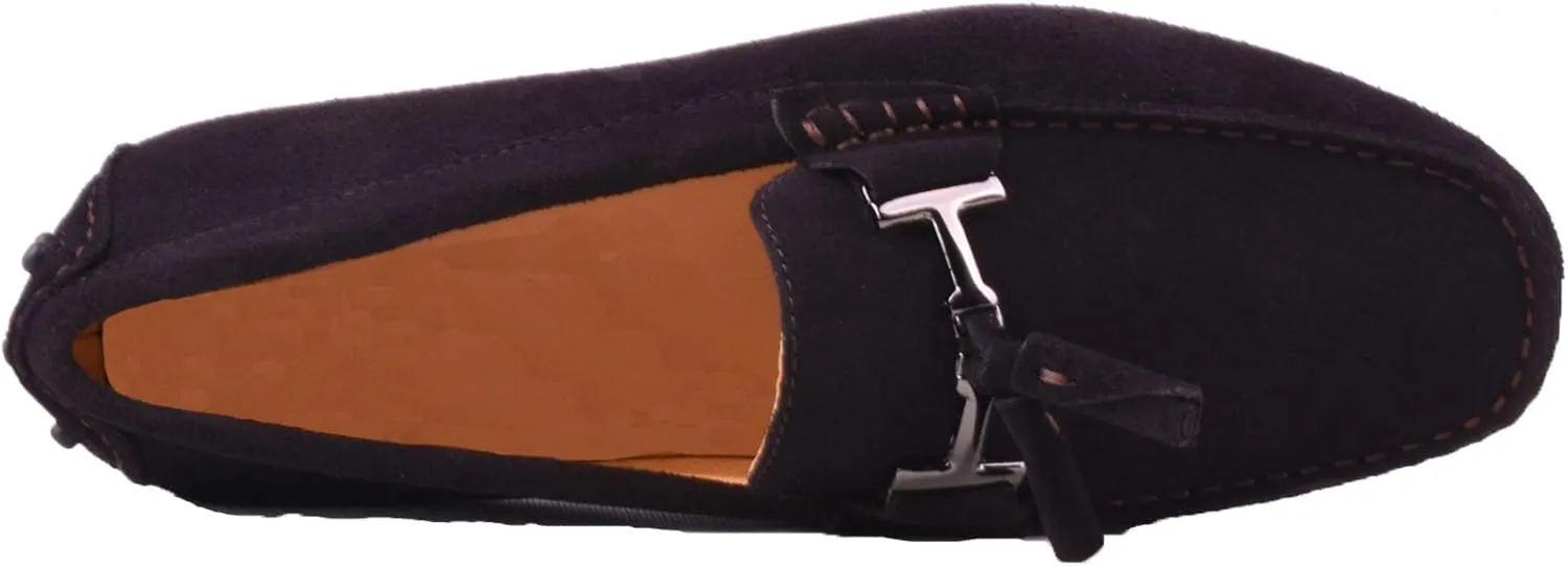Santimon Mens-Moccasins Penny-Loafers Slip-On Casual Dress-Shoe Suede Tassels Boat Driving-Shoes