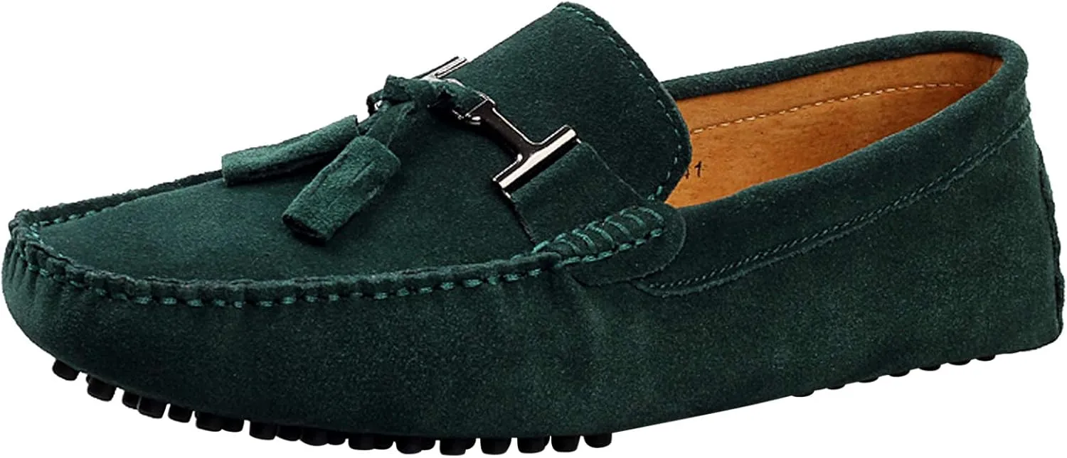 Santimon Mens-Moccasins Penny-Loafers Slip-On Casual Dress-Shoe Suede Tassels Boat Driving-Shoes