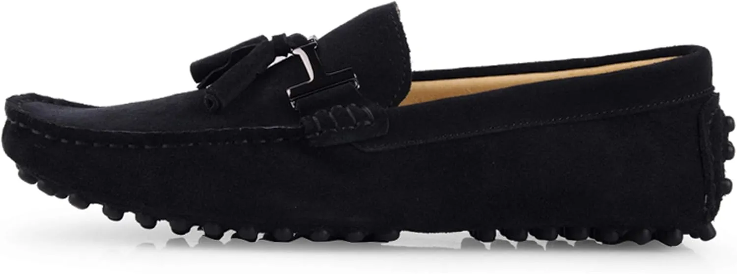 Santimon Mens-Moccasins Penny-Loafers Slip-On Casual Dress-Shoe Suede Tassels Boat Driving-Shoes