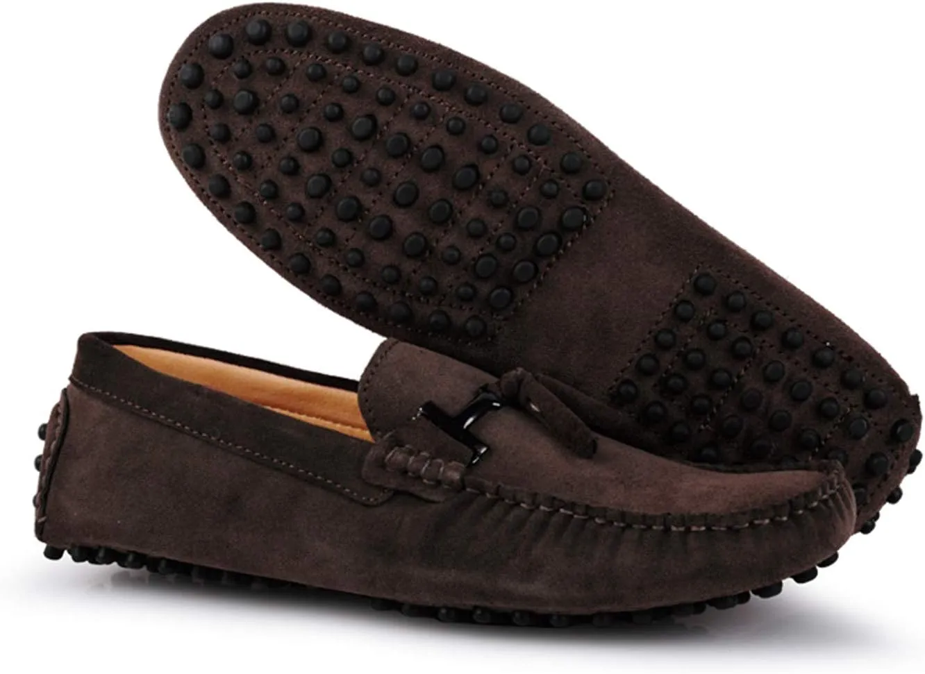 Santimon Mens-Moccasins Penny-Loafers Slip-On Casual Dress-Shoe Suede Tassels Boat Driving-Shoes