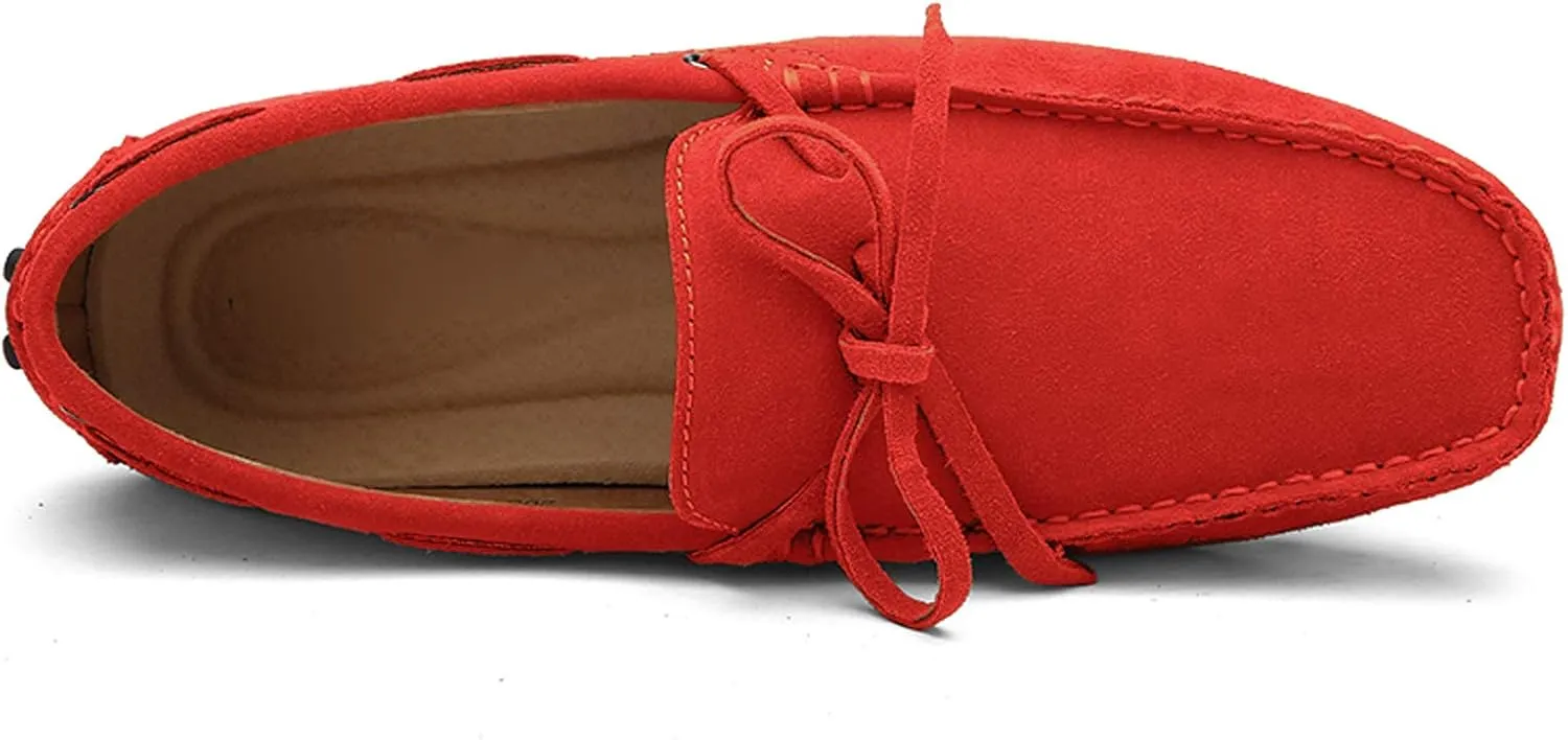Santimon Mens Penny Loafers Classic Suede Leather Moccasins Casual Slip On Driving Prom Shoes