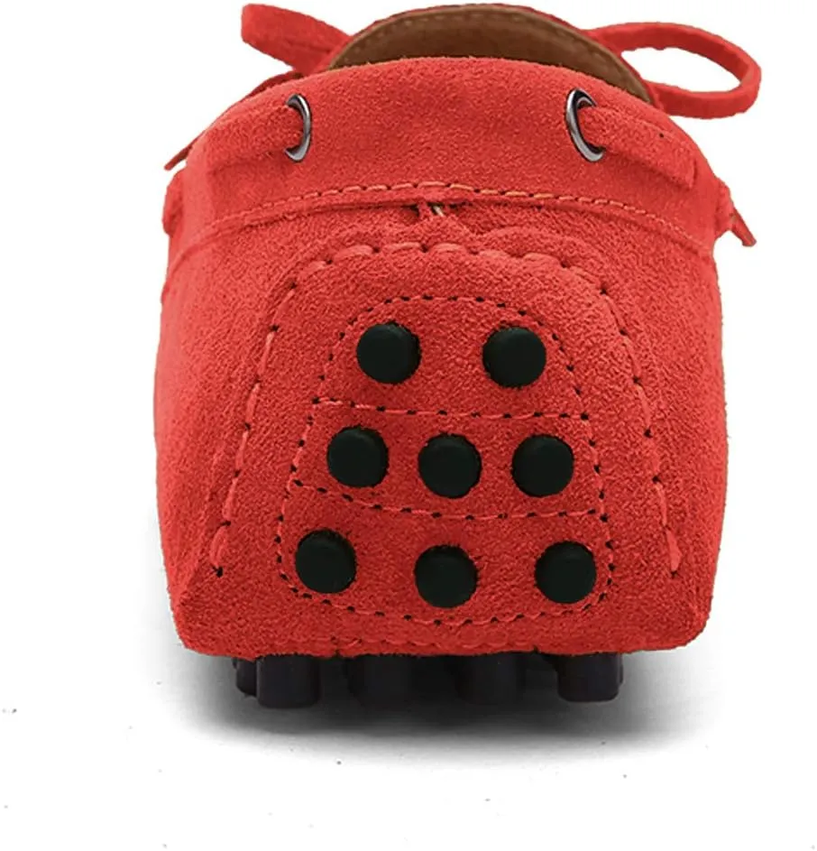 Santimon Mens Penny Loafers Classic Suede Leather Moccasins Casual Slip On Driving Prom Shoes