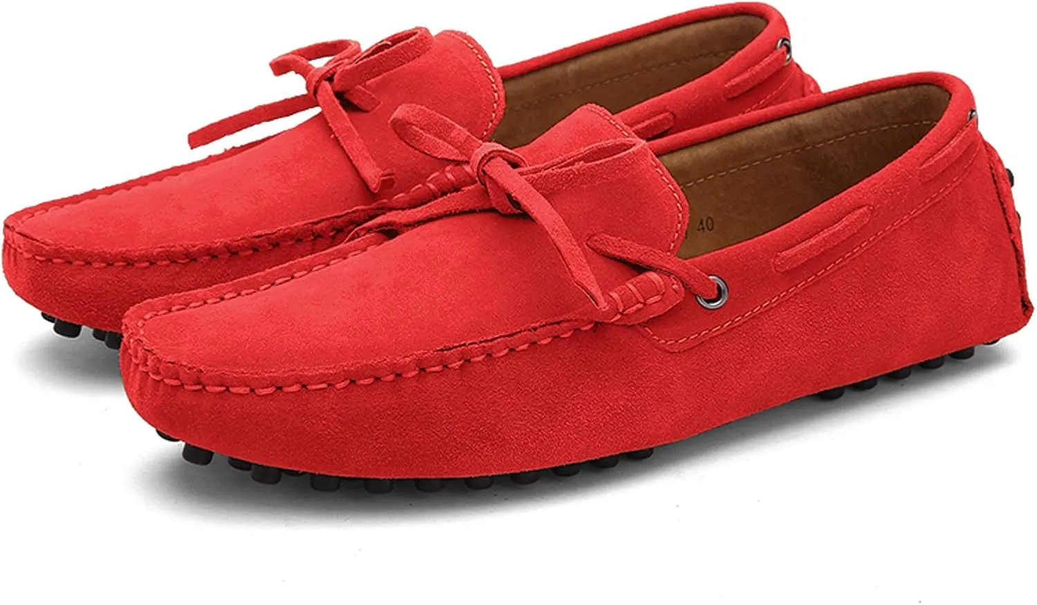 Santimon Mens Penny Loafers Classic Suede Leather Moccasins Casual Slip On Driving Prom Shoes