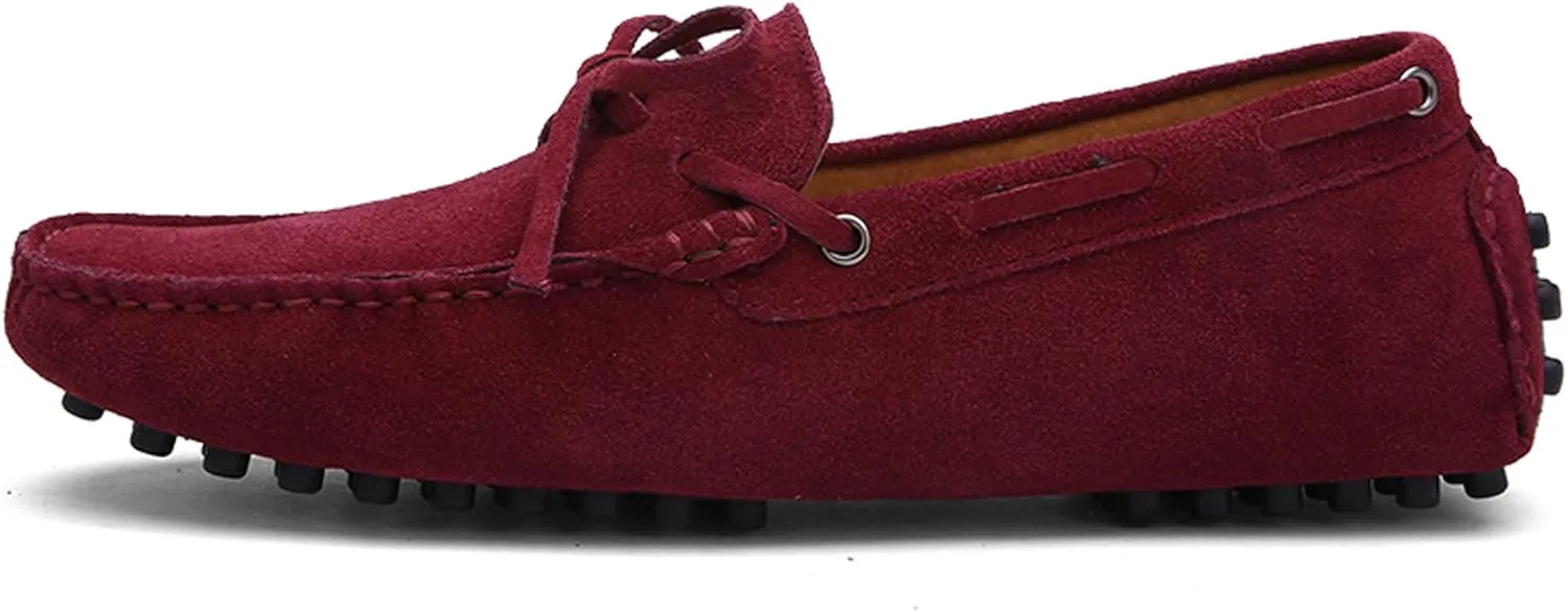 Santimon Mens Penny Loafers Classic Suede Leather Moccasins Casual Slip On Driving Prom Shoes