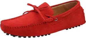Santimon Mens Penny Loafers Classic Suede Leather Moccasins Casual Slip On Driving Prom Shoes