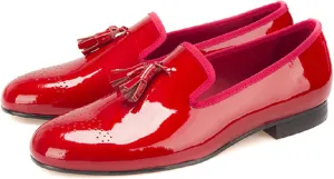 Santimon Men's Tassel Loafers Formal Dress Slip On Patent Leather Penny Loafers Prom Wedding Tuxedo Shoes Fashion Business Casual Luxury Shoes Smoking Party Disco Moccasins for Men Boy