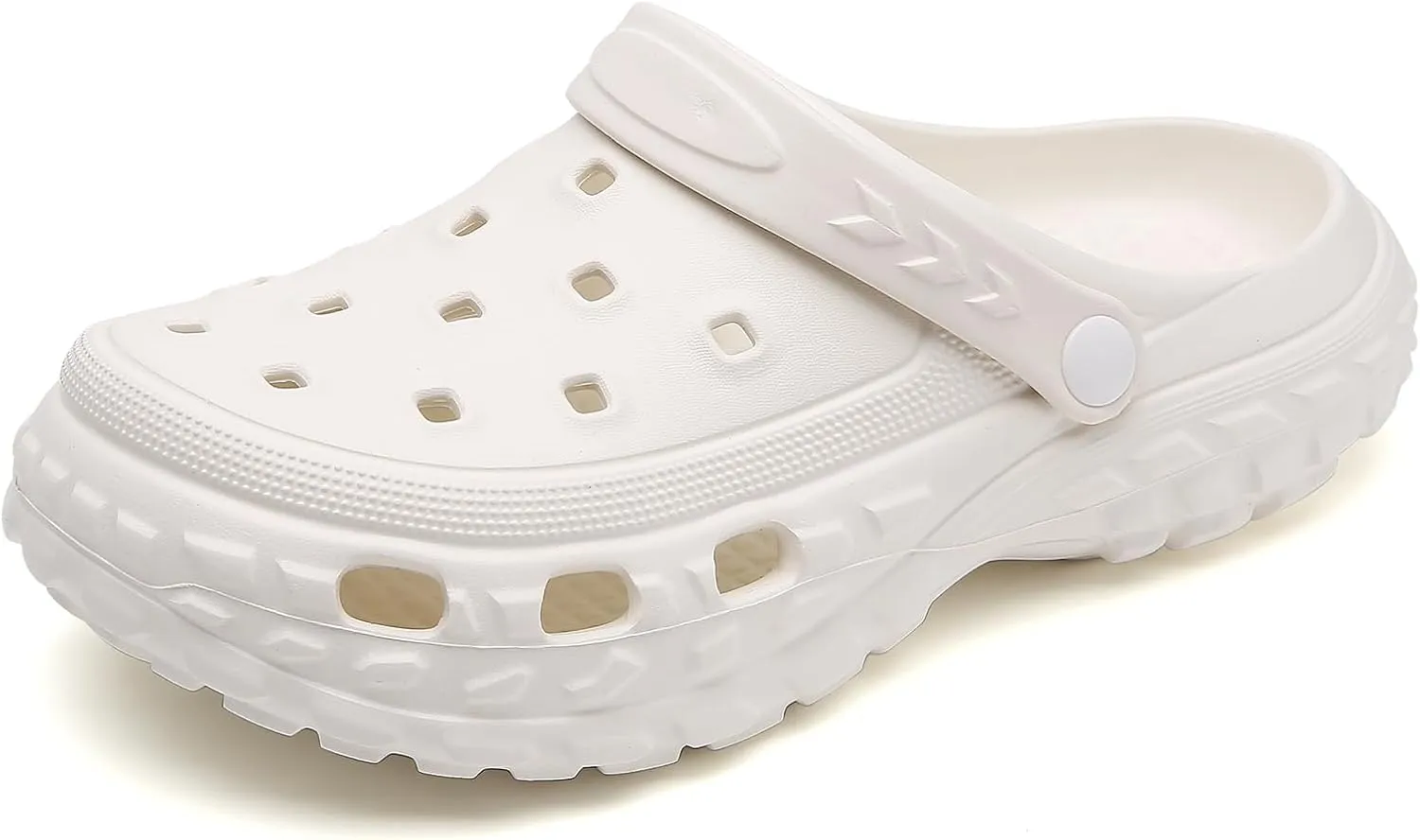 SECHRITE Men's and Women's Garden Shoes Slip-on Clogs Water Beach Pool Sandals with Adjustable Heel Strap Casual Indoor Outdoor Slippers