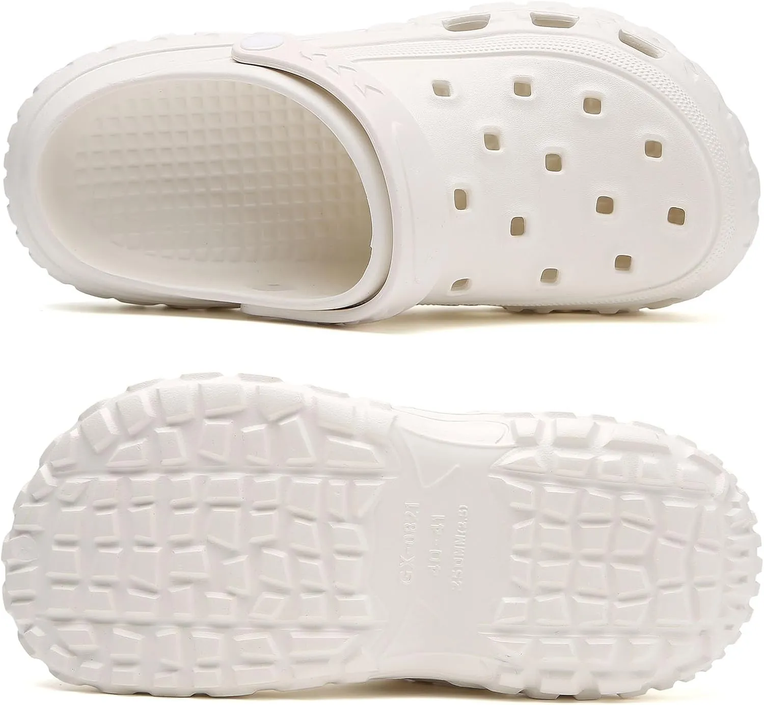 SECHRITE Men's and Women's Garden Shoes Slip-on Clogs Water Beach Pool Sandals with Adjustable Heel Strap Casual Indoor Outdoor Slippers