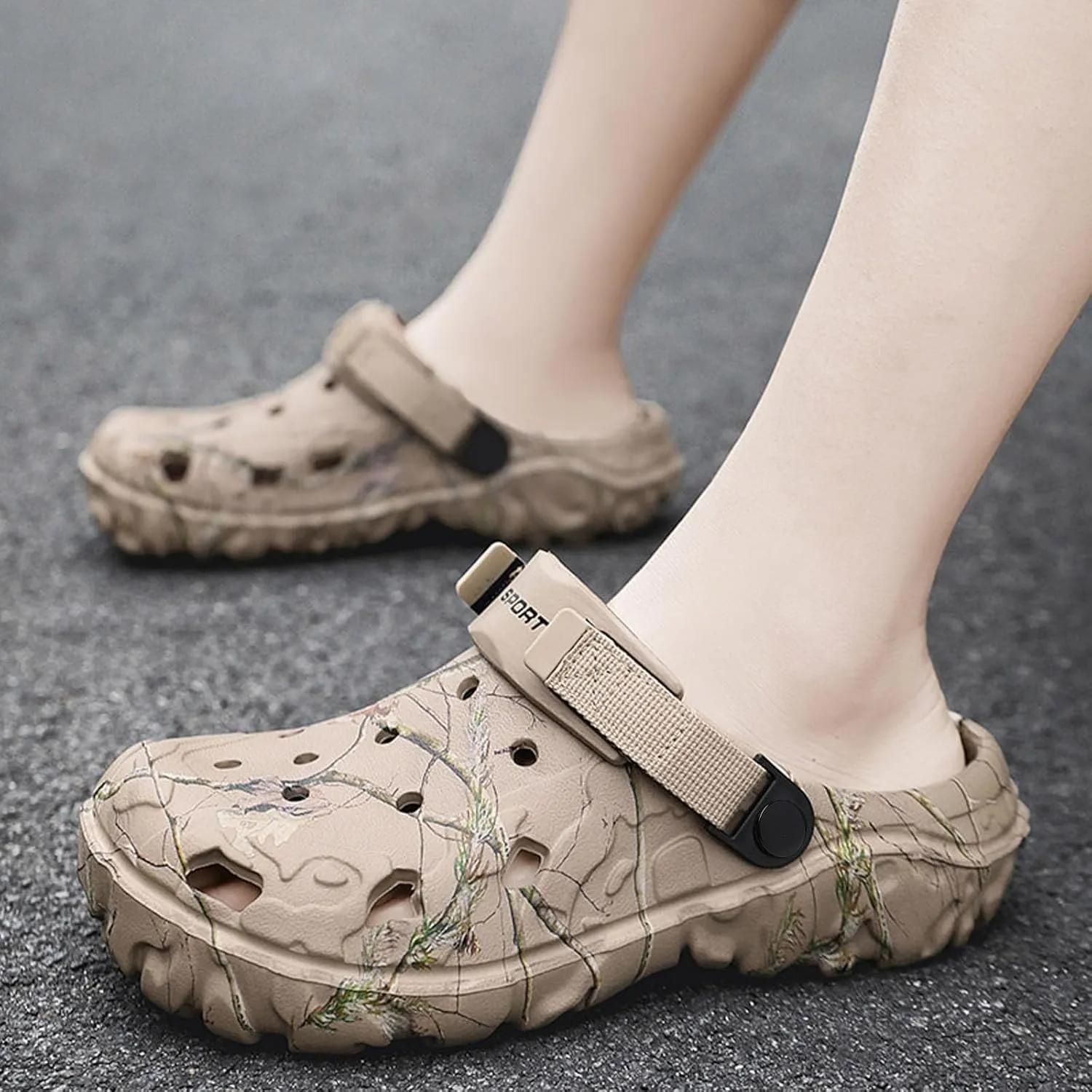 SECHRITE Men's Clogs Athletic Sports Outdoor Sandals Water Beach Shoes Slippers Sandals Lightweight Comfortable Breathable with Adjustable Back Strap - River Edge