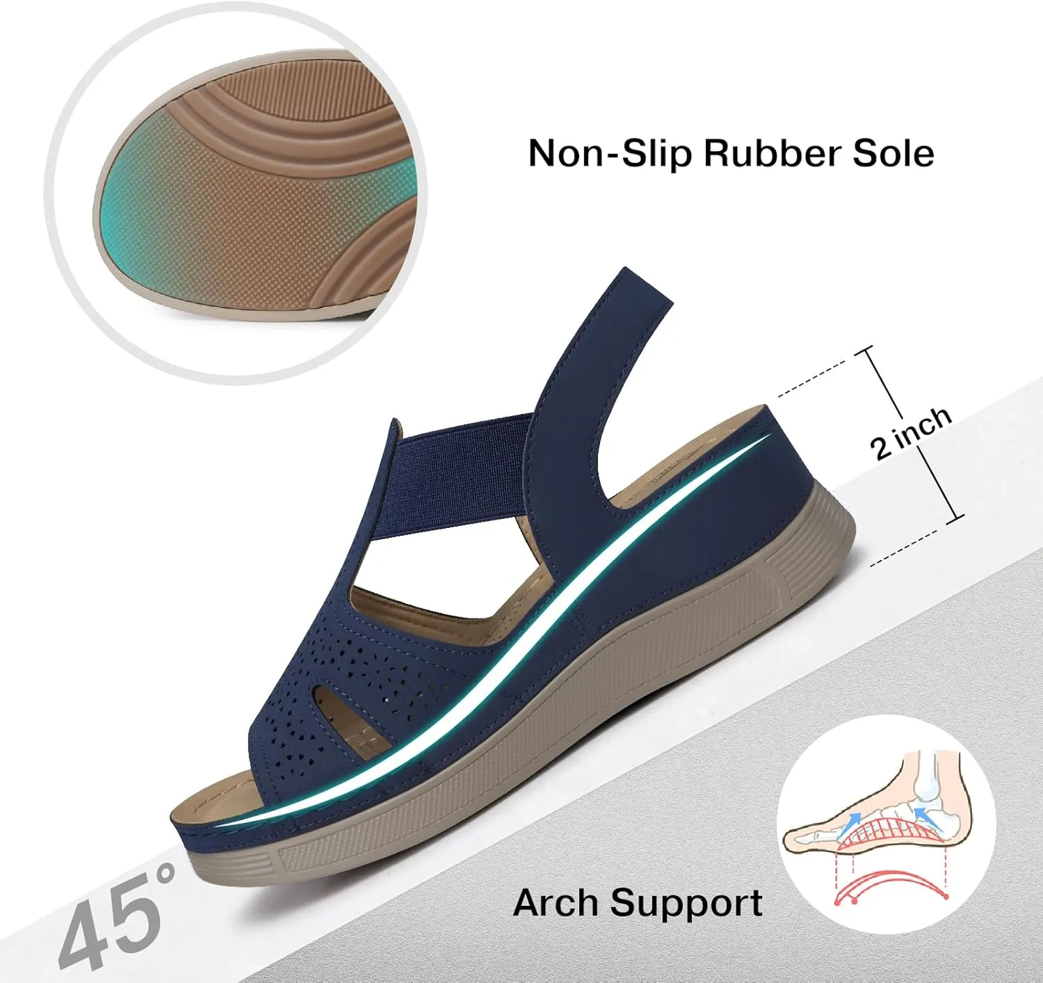 SHIBEVER Wedge Sandals Women Comfortable: Sandals for Women 2025 Dressy Summer Ankle Strap Open Toe Low Heel Platform Wedges Shoes
