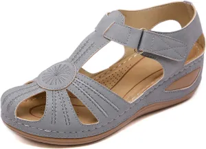 SHIBEVER Women's Wedge Sandals Summer: Closed Toe Sandals for Women Platform Dressy Wedge Size 5-11