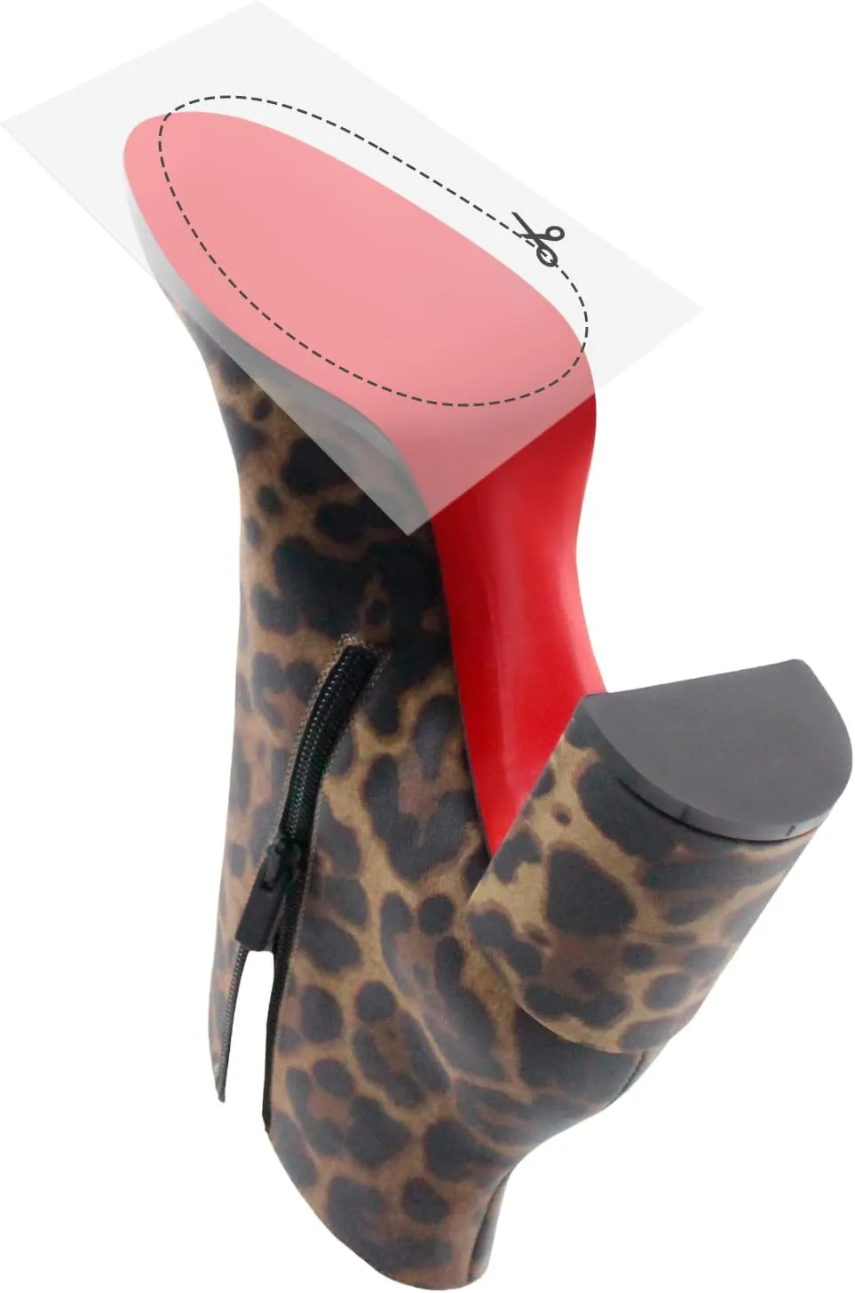 Shoe Sole Protector for Louboutin and Luxury High Heels, Flats, Mules, Boots, Preserves Red Bottoms, Self Adhesive Non Slip 5x8.5 Inch Premium Clear, Large, 6 Pack