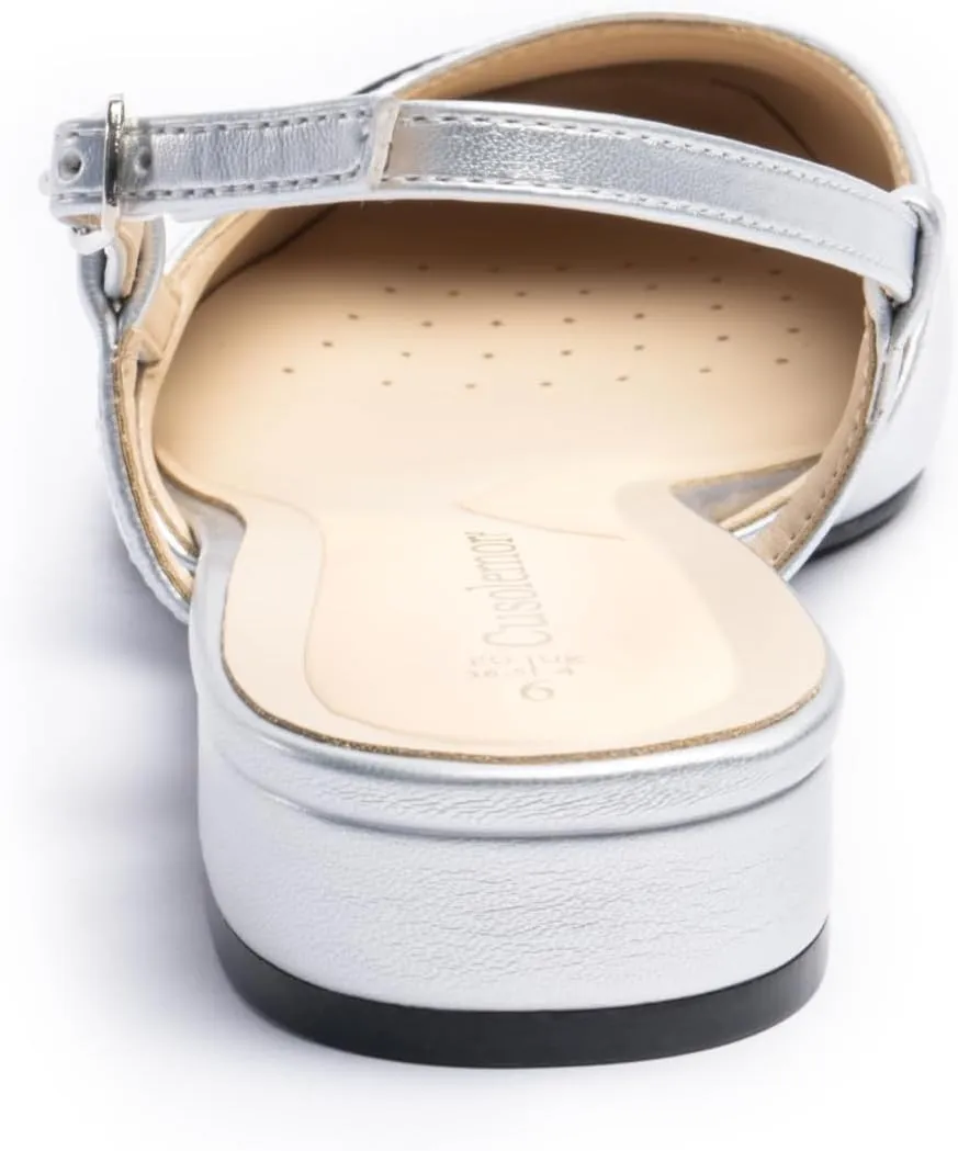 Slingback Flat Heels for Women, Cape Toe Flat Shoes, Low Heel Dress Shoes, Slingback Pumps for Women, Mules with Strap