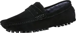 Slip-on Loafer for Men Flats Bow-Tie Suede Leather Dress Driving Moccasins Casual Boat Shoes