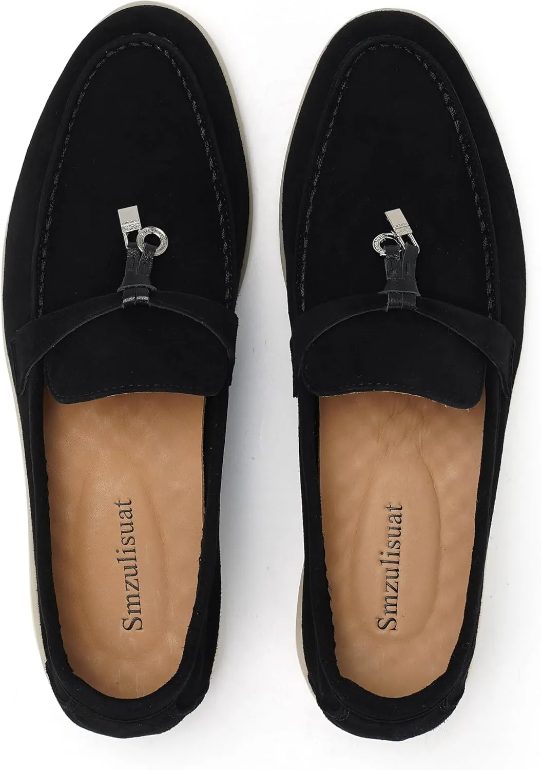 Slip-On Penny Loafers for Women, Suede Upper with Genuine Leather Lining Comfort Casual Dressy Walking Shoes