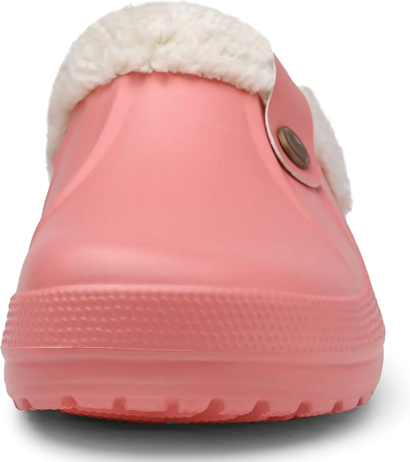 SMajong Mens Fur Lined Clogs Womens Waterproof Slippers Garden Shoes Winter Warm Plush Home House Slippers Indoor Outdoor Mules