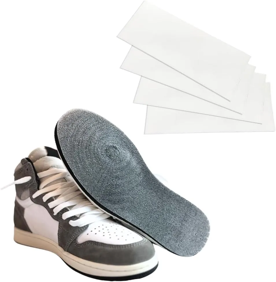 SoleShieldz Shoe Sole Protector, Transparent, Large Size (14.2in x 5.1in), Fits Jordans, Dunks, Red Bottoms, Sneakers, Shield, Defender, Protector, Preserver, Guard - 4 Pcs