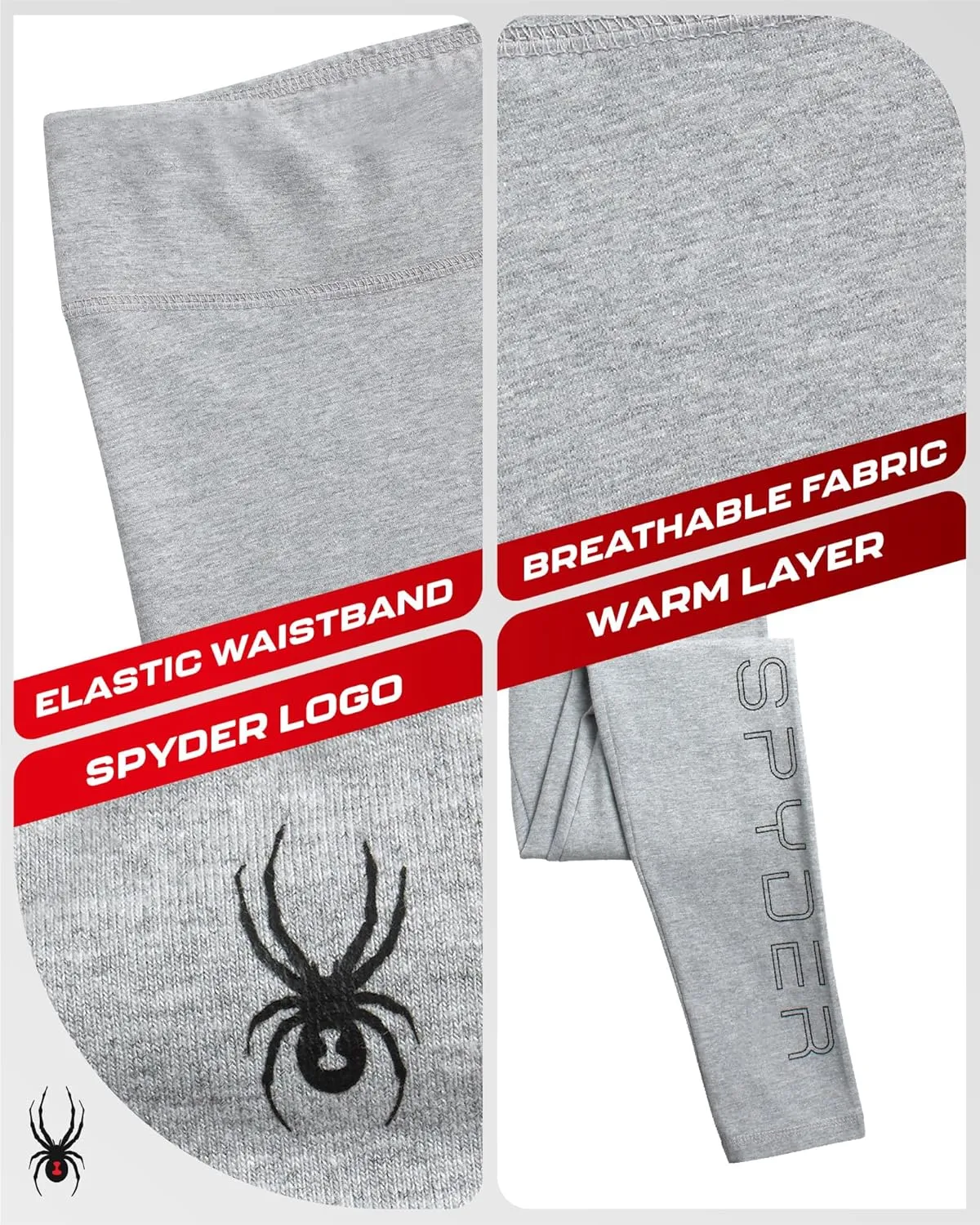 Spyder Women's Cotton Legging - Soft High Waisted 4-Way Stretch Wide Waistband Ankle Jersey Legging (Sizes: S-3X)